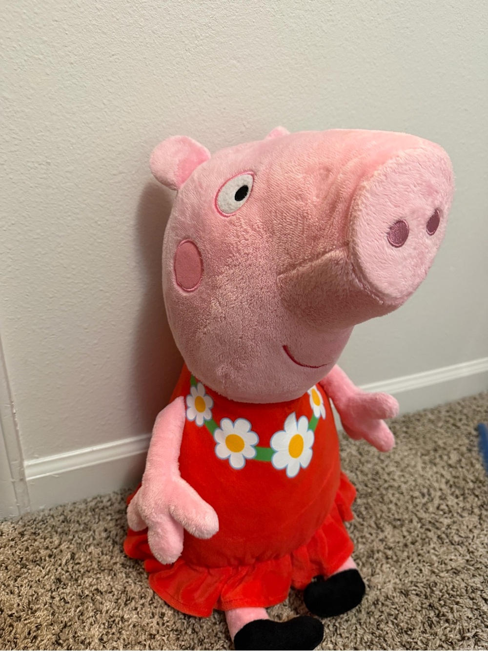 Peppa Pig Large Plush Stuffed Animal Red Daisy Dress